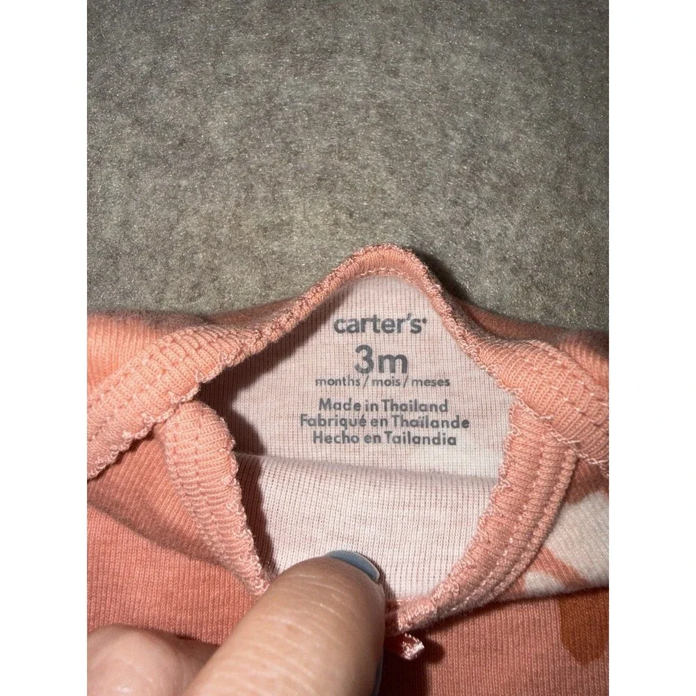 Carters Girls 3 Month Set Of 2 Gowns 100% Cotton